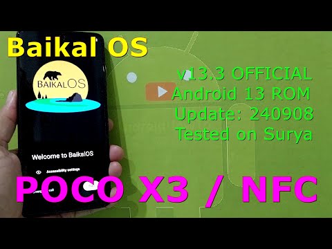 Baikal OS 13 OFFICIAL Poco X3 Android 13 ROM Update: 240908