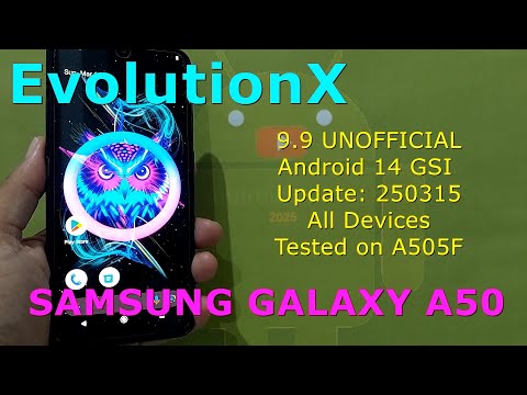 EvolutionX 9.9 UNOFFICIAL for Samsung Galaxy A50 Android 14 GSI Update: 250315